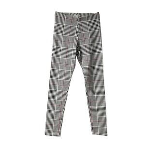 New Old Navy Plaid Full-length Leggings Girls Sz XL (14-16) Black Gray Pink